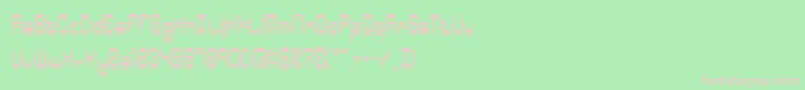 Syntheti-fontti – vaaleanpunaiset fontit vihreällä taustalla