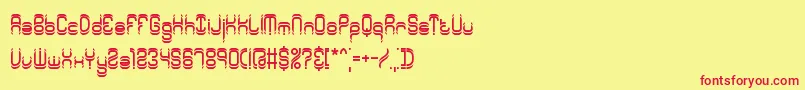 Шрифт Syntheti – красные шрифты на жёлтом фоне