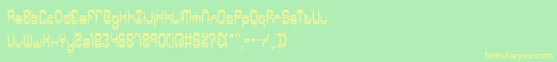Czcionka Syntheti – żółte czcionki na zielonym tle