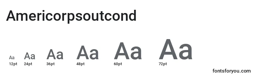 Размеры шрифта Americorpsoutcond