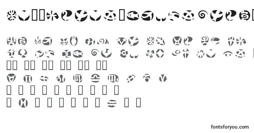A fonte FrutigersymbolsNegativ – alfabeto, números, caracteres especiais