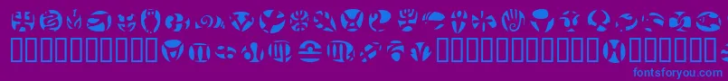 FrutigersymbolsNegativ Font – Blue Fonts on Purple Background