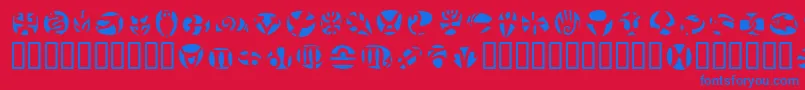 FrutigersymbolsNegativ Font – Blue Fonts on Red Background