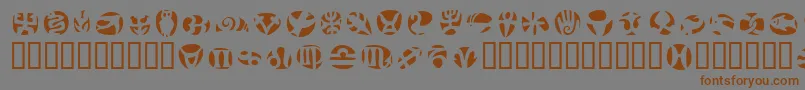 FrutigersymbolsNegativ Font – Brown Fonts on Gray Background