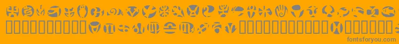 FrutigersymbolsNegativ Font – Gray Fonts on Orange Background