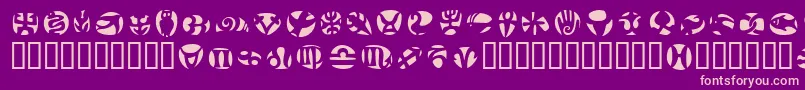 FrutigersymbolsNegativ Font – Pink Fonts on Purple Background