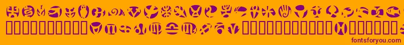 FrutigersymbolsNegativ Font – Purple Fonts on Orange Background