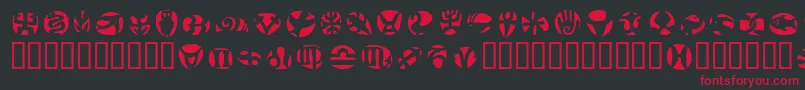 FrutigersymbolsNegativ Font – Red Fonts on Black Background