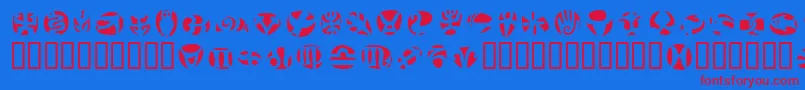 FrutigersymbolsNegativ Font – Red Fonts on Blue Background