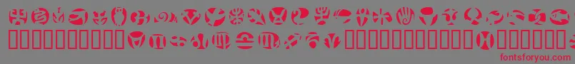 FrutigersymbolsNegativ Font – Red Fonts on Gray Background