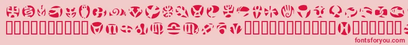 FrutigersymbolsNegativ Font – Red Fonts on Pink Background