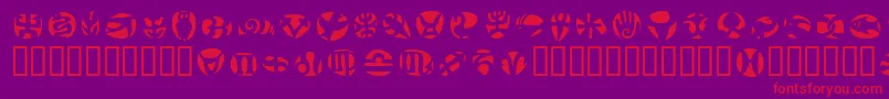 FrutigersymbolsNegativ Font – Red Fonts on Purple Background