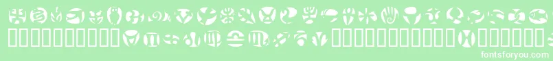 Шрифт FrutigersymbolsNegativ – белые шрифты на зелёном фоне