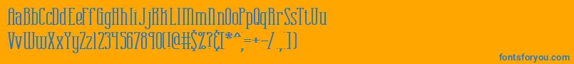 フォントCombustionWideBrk – オレンジの背景に青い文字