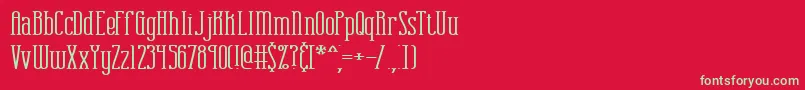 フォントCombustionWideBrk – 赤い背景に緑の文字