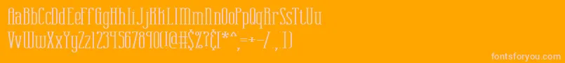 CombustionWideBrk-Schriftart – Rosa Schriften auf orangefarbenem Hintergrund