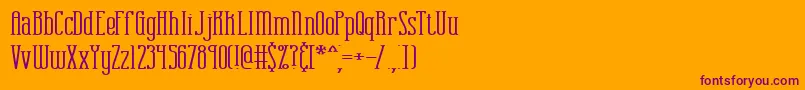 フォントCombustionWideBrk – オレンジの背景に紫のフォント