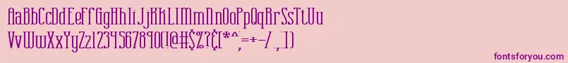 フォントCombustionWideBrk – ピンクの背景に紫のフォント