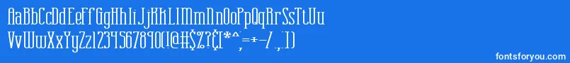 フォントCombustionWideBrk – 青い背景に白い文字