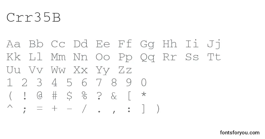 Czcionka Crr35B – alfabet, cyfry, specjalne znaki