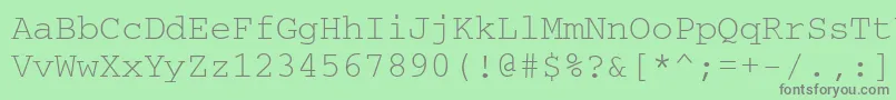 フォントCrr35B – 緑の背景に灰色の文字