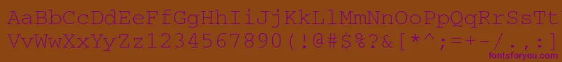 Crr35B Font – Purple Fonts on Brown Background