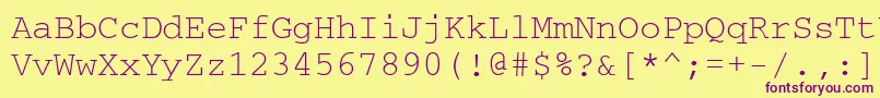Crr35B Font – Purple Fonts on Yellow Background