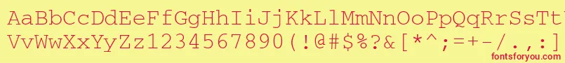 Crr35B Font – Red Fonts on Yellow Background