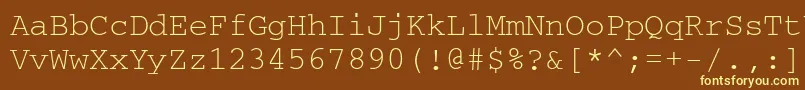 Crr35B Font – Yellow Fonts on Brown Background