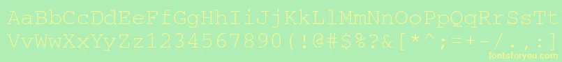 Шрифт Crr35B – жёлтые шрифты на зелёном фоне