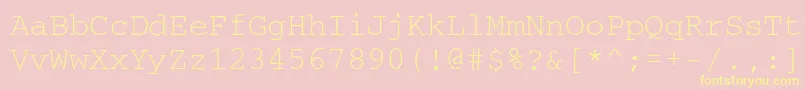 Crr35B Font – Yellow Fonts on Pink Background
