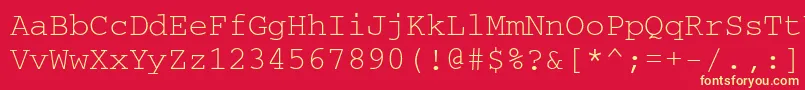 Crr35B Font – Yellow Fonts on Red Background