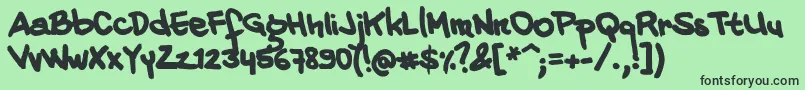 20CentsMarkerBold Font – Black Fonts on Green Background