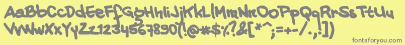 20CentsMarkerBold Font – Gray Fonts on Yellow Background