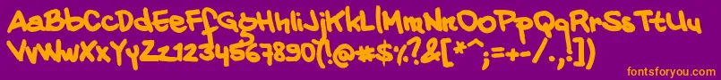 20CentsMarkerBold Font – Orange Fonts on Purple Background