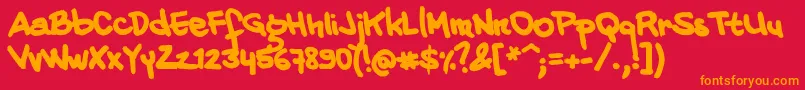 20CentsMarkerBold Font – Orange Fonts on Red Background