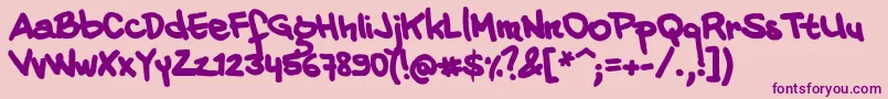 Fonte 20CentsMarkerBold – fontes roxas em um fundo rosa