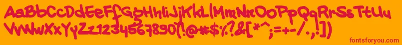 Fonte 20CentsMarkerBold – fontes vermelhas em um fundo laranja