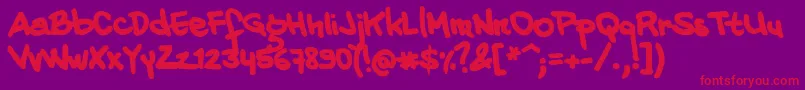 20CentsMarkerBold Font – Red Fonts on Purple Background