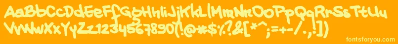 20CentsMarkerBold-Schriftart – Gelbe Schriften auf orangefarbenem Hintergrund