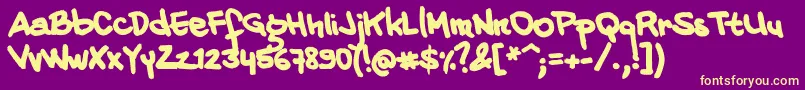 20CentsMarkerBold Font – Yellow Fonts on Purple Background