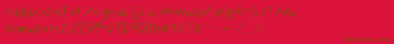 MunsyfontLight-Schriftart – Braune Schriften auf rotem Hintergrund