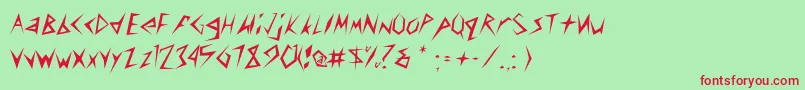 MunsyfontLight Font – Red Fonts on Green Background