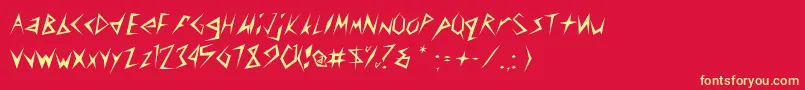 MunsyfontLight Font – Yellow Fonts on Red Background