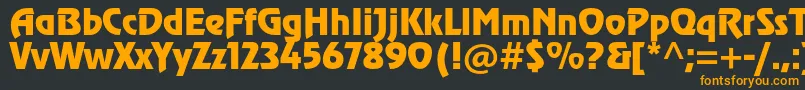 Revuestd Font – Orange Fonts on Black Background