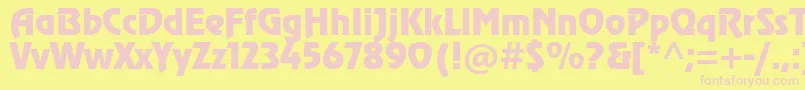 Revuestd Font – Pink Fonts on Yellow Background