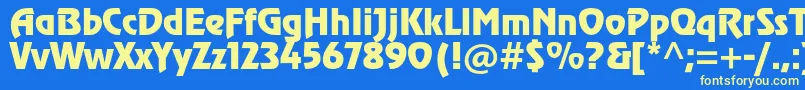 Revuestd Font – Yellow Fonts on Blue Background