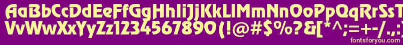 Revuestd Font – Yellow Fonts on Purple Background