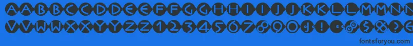 Facesandcaps Font – Black Fonts on Blue Background
