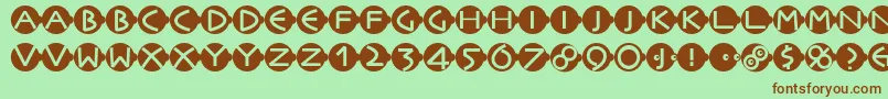 フォントFacesandcaps – 緑の背景に茶色のフォント